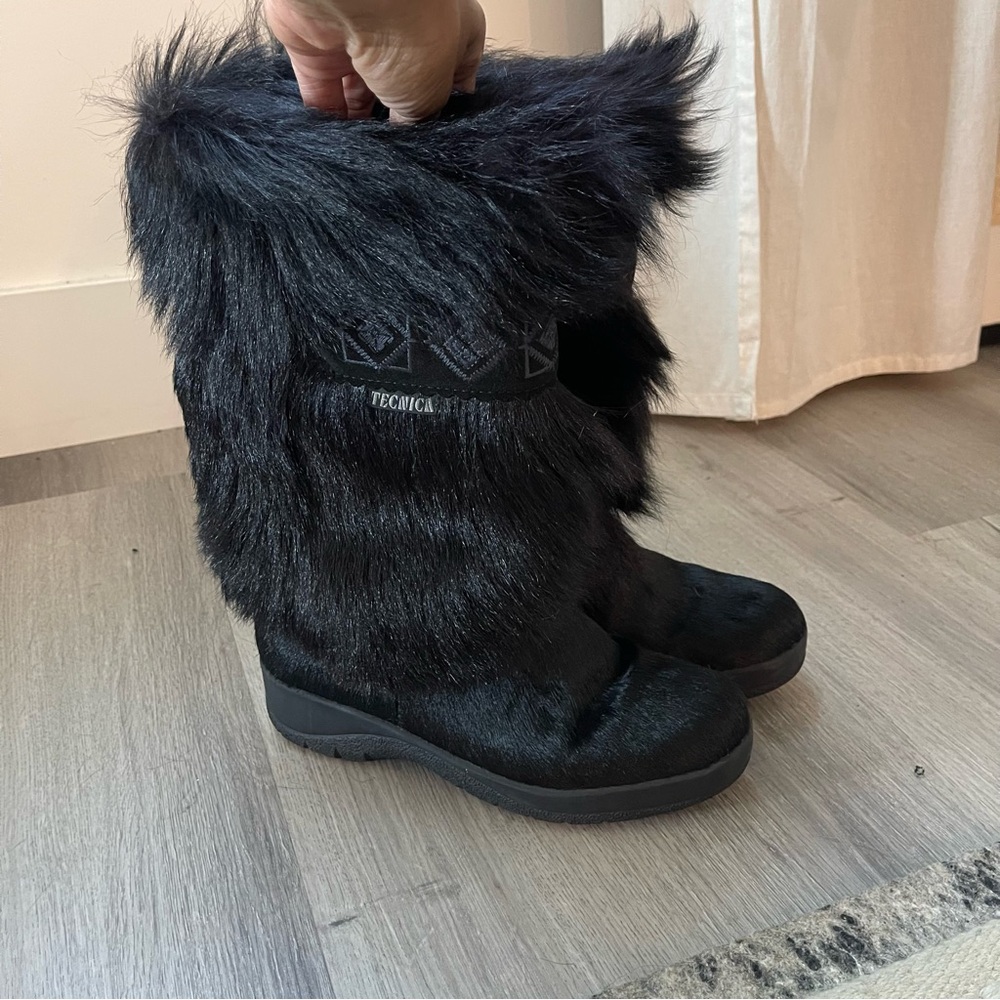 Tecnica Black Faux Fur Mid-Calf Winter Boots